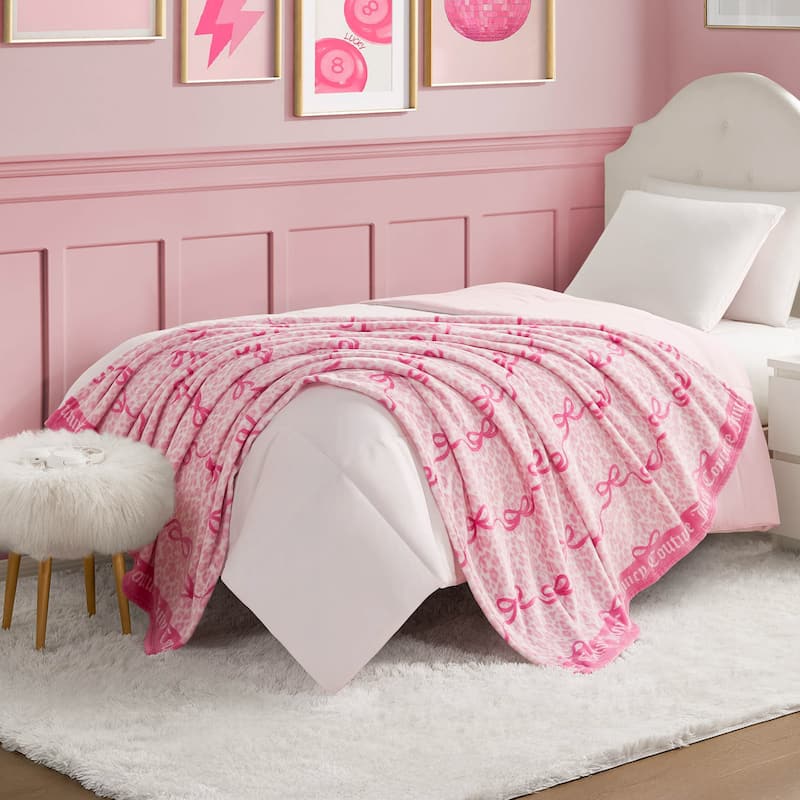 Juicy Couture Printed Plush Throw Blankets