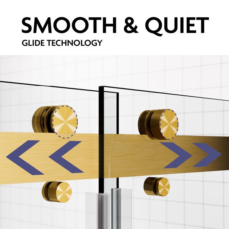 Glassic SP Series 50" - 54" W x 77" H Double Sliding Frameless Glass Shower Door with 3/8" Clear Tempered Glass