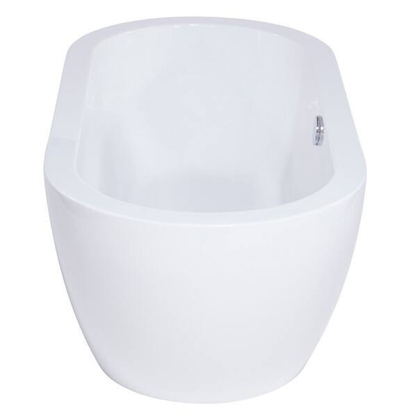 Miseno Mno6030fso 60in Free Standing Oval Acrylic Bathtub Overflow Drain Assembly Included Overstock 17489966