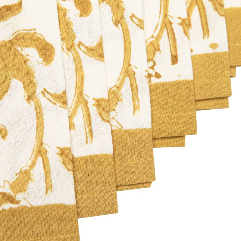 Couleur Nature Granada Tea Towels - Set of 3 - 20" x 30" - Mustard