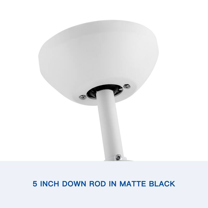 6 Speeds Integrated LED Ceiling Fan Lighting with Remote Control, 30 inch Low Profile Ceiling Fans with 5 Reversible Blades