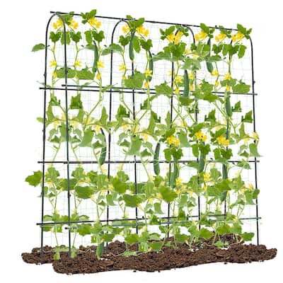 Gymax 71'' x 71'' U-Shaped Garden Trellis w/Tear-resistant Netting