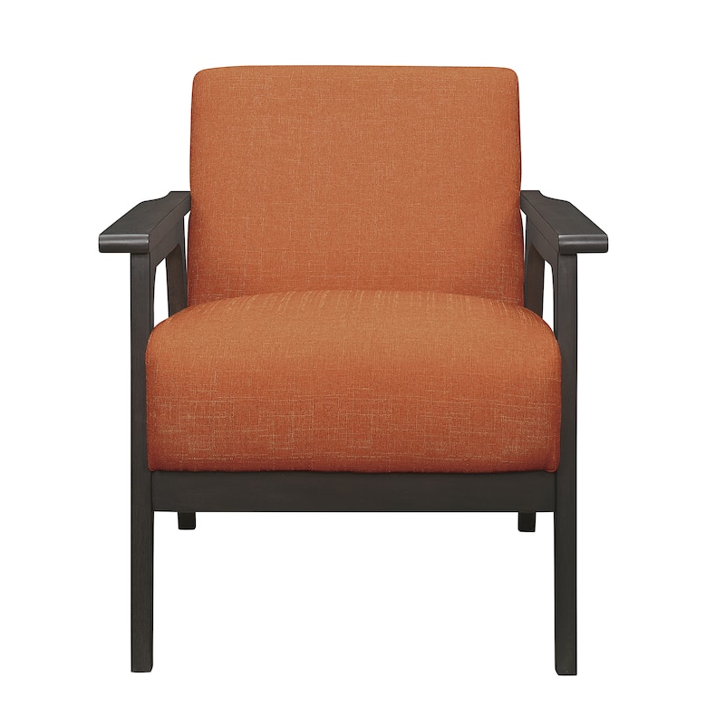 Fabric Upholstered Accent Chair with Antique Gray Frame