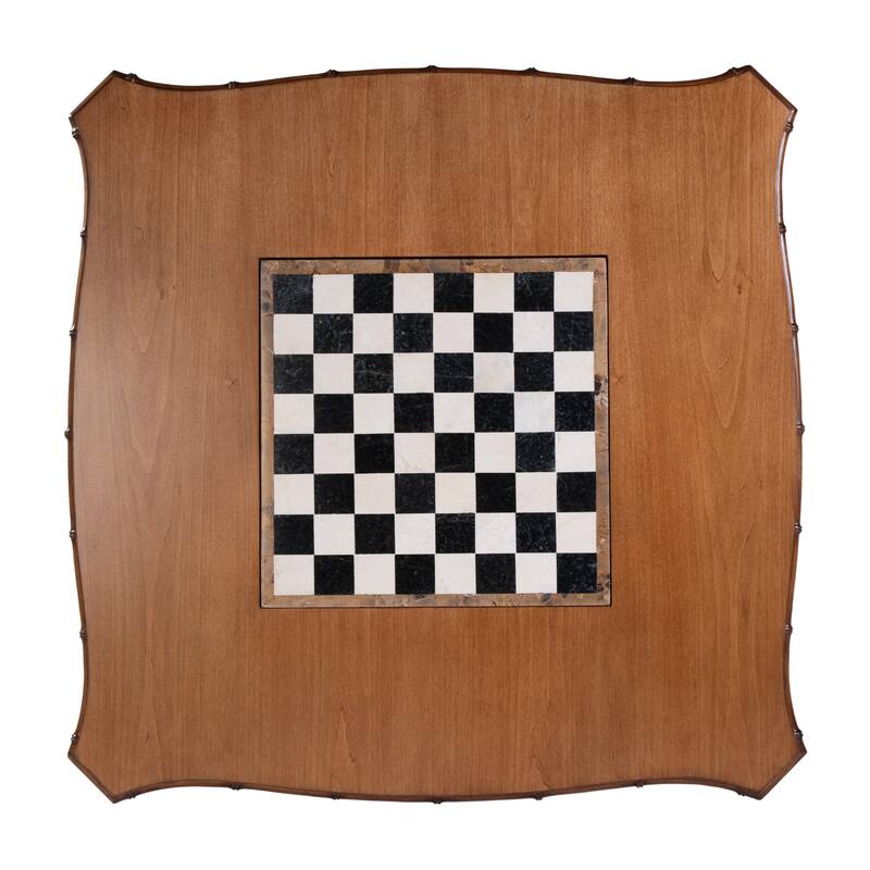 Osman 36 in. W Square Wood Chess-Checker Board Game Table with Storage Drawers
