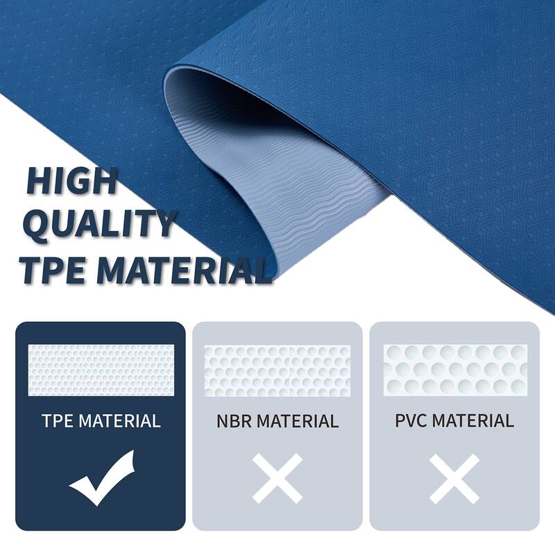 72"x24" Non-Slip TPE Yoga Mat, Professional Exercise Mat for Pilates