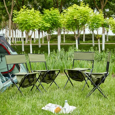 4-Piece Folding Outdoor Chair With Storage Bag,Portable Chair for Indoor,Outdoor Camping,Picnics and Fishing