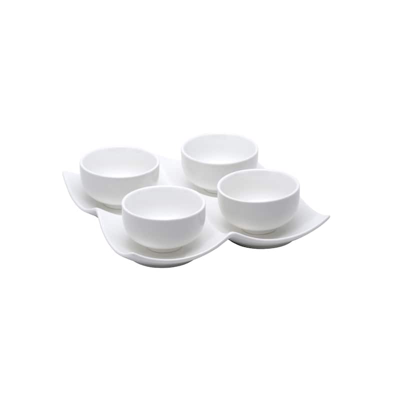 Vanilla Fare 4 3" Bowls w/Tray 8" 4oz