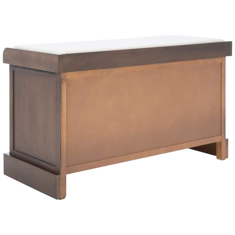 SAFAVIEH Landers 2-Drawer with Cushion Storage Bench - 32.3" W x 15" L x 19" H