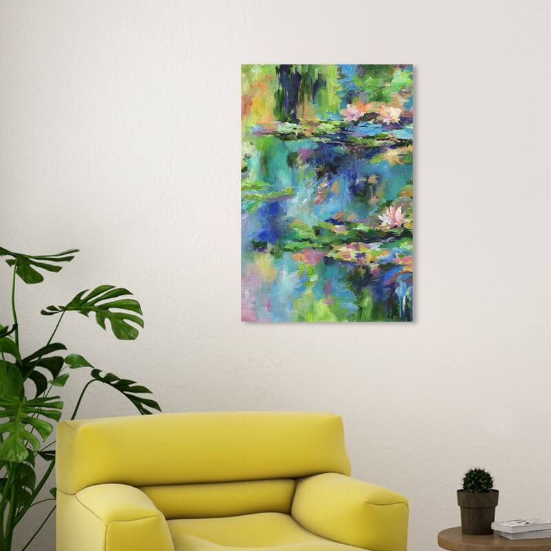 Wynwood Studio Abstract Doll Memories - River inspiration Blue and Light Green Modern & Contemporary Wall Art Canvas Print - 30 x 20