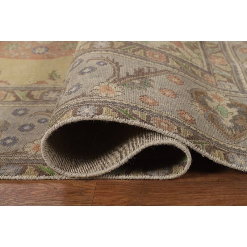 Medallion Tabriz Persian Vintage Rug Handmade Wool Carpet - 9'5" x 12'2"