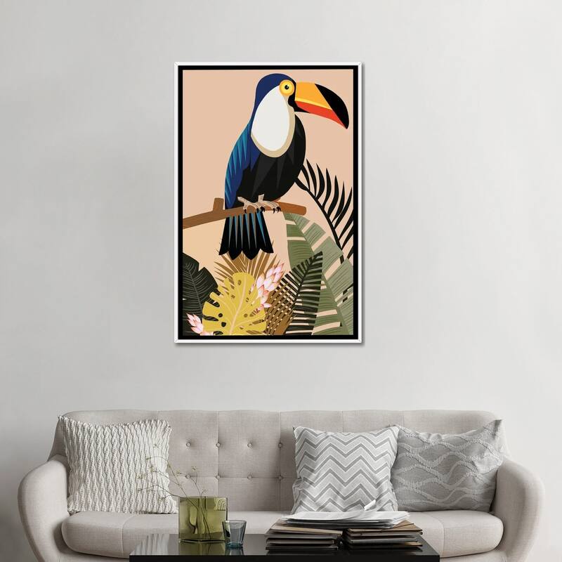 iCanvas "Vintage Natural Imprint Tropical" by Art Mirano Framed Canvas Print