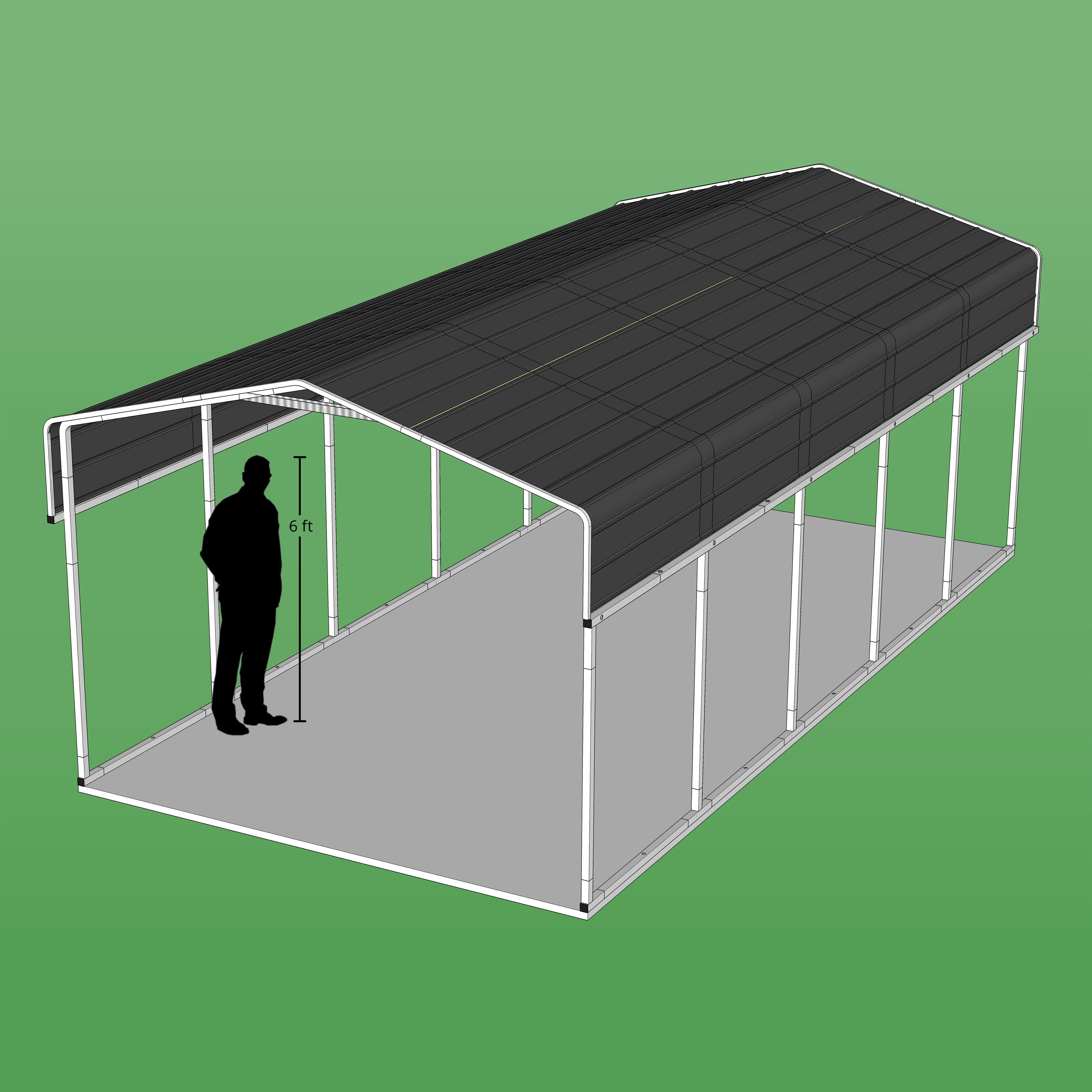 Shop Aleko 12 X 23 Feet Galvanized Steel Carport Cover Canopy Shelter Black On Sale Overstock 31961992