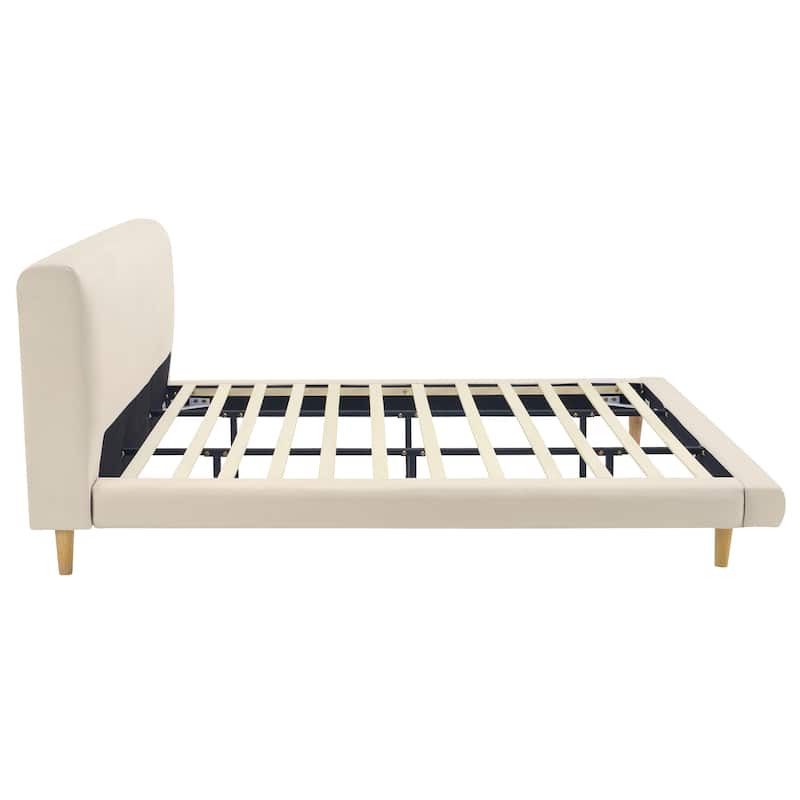 Christopher Knight Home - Havenoak Modern Upholstered Bed Frame with Chunky Headboard