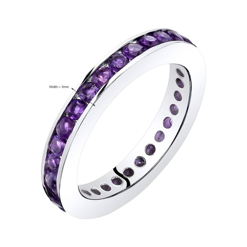 Sterling Silver 1 ct Amethyst Birthstone Ring