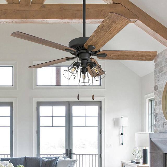 Prominence Home Inland Seas Farmhouse Aged Bronze LED Ceiling Fan