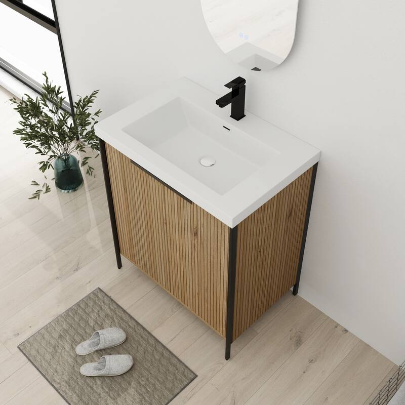 Bathroom Vanity With Sink In 24/30/36 Inch, Freestanding Bathroom Vanity With Soft Close Door and Adjustable Shelf