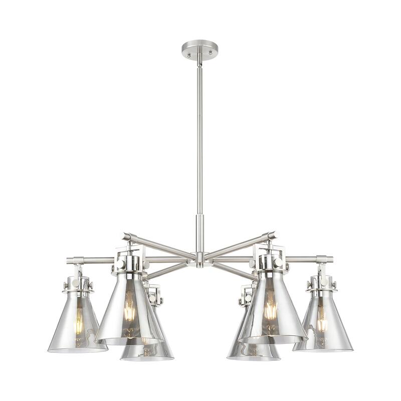 Innovations Lighting Downtown Urban - Newton Cone - 6 Light 26" Stem Hung Chandelier