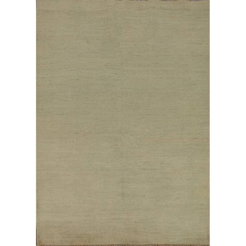 Contemporary Solid Gabbeh Oriental Area Rug Handmade Wool Carpet - 4'11" x 6'4"