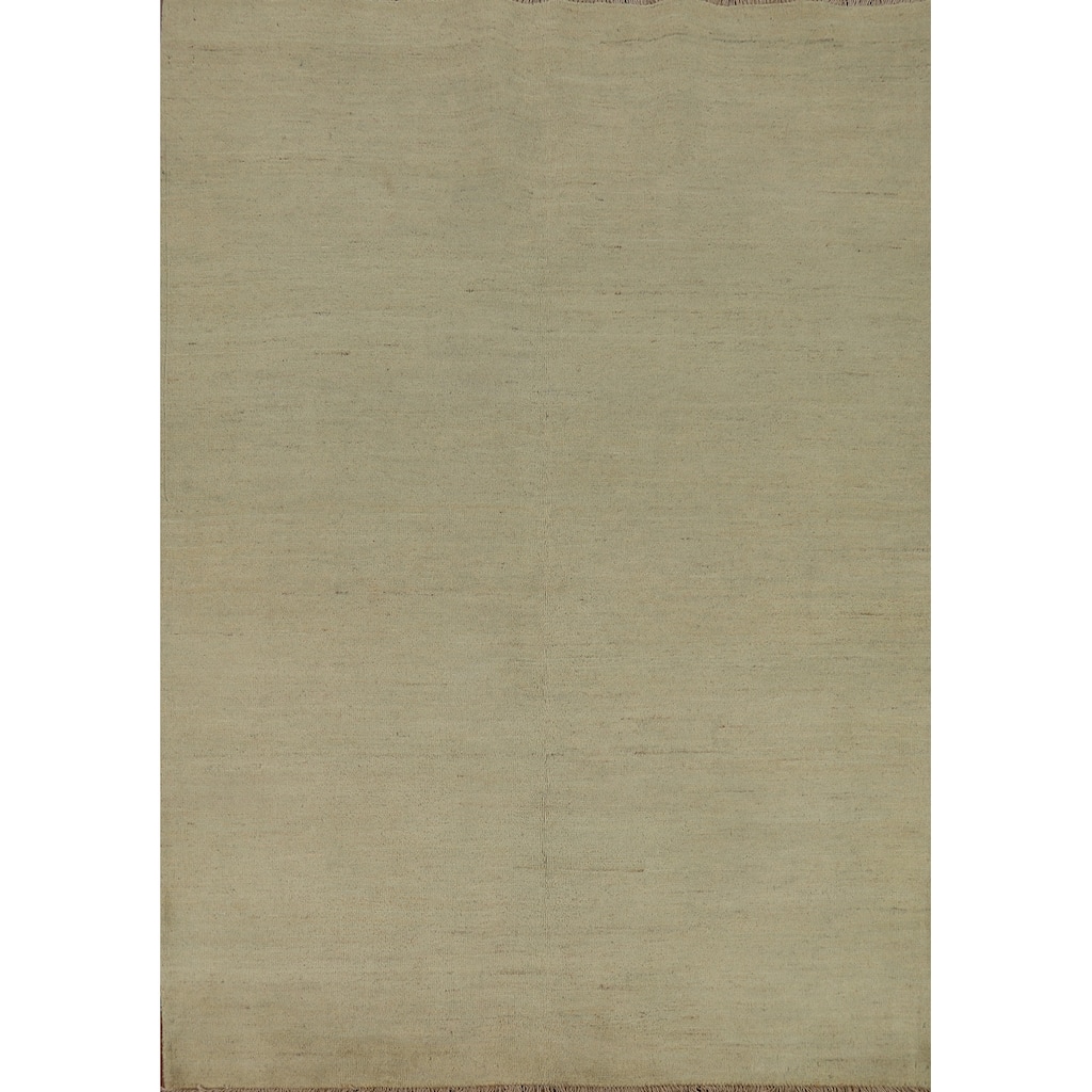 Contemporary Solid Gabbeh Oriental Area Rug Handmade Wool Carpet - 4'11" x 6'4"