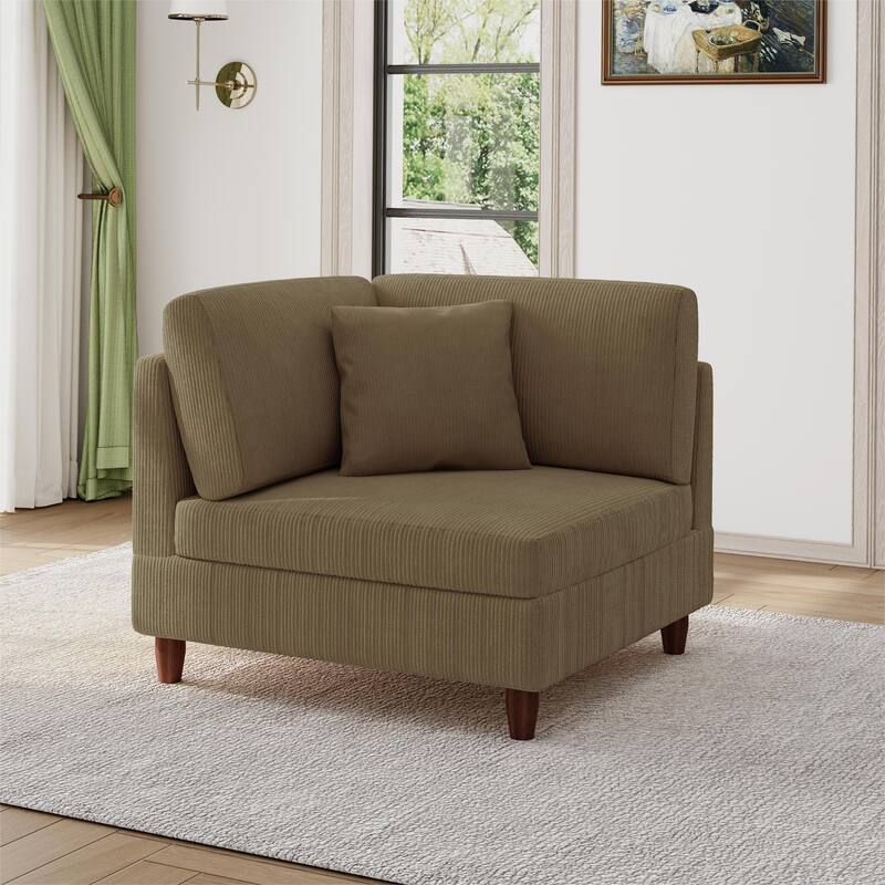 Modular Corduroy Armchair Sofa Accent Chair