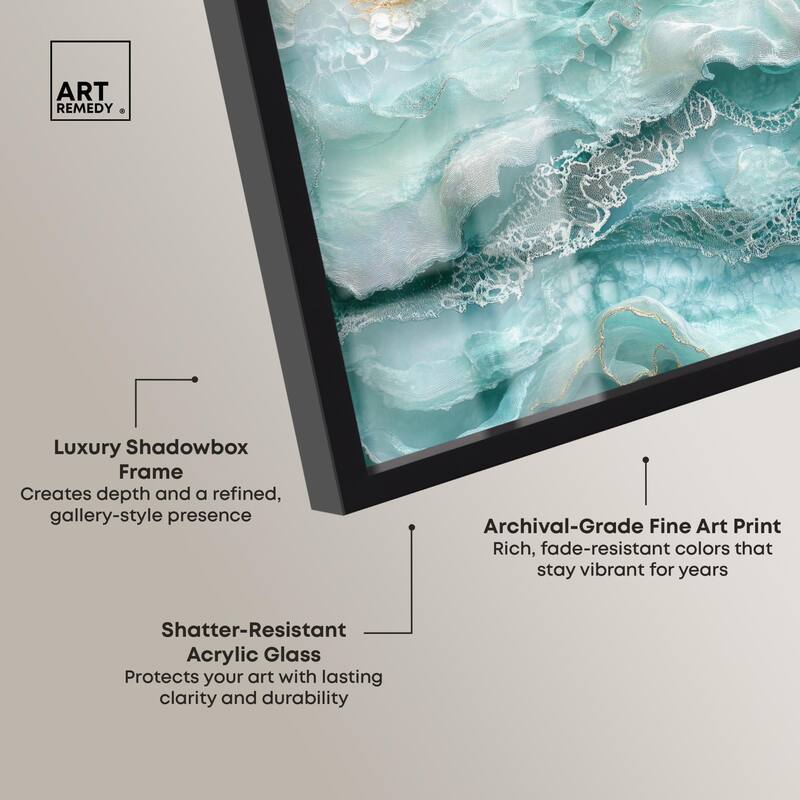 Teal Tiered Turbulence Shadowbox by Art Remedy