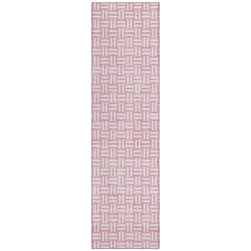 Machine Washable Indoor/ Outdoor Chantille Contempory Crosshatch Rug