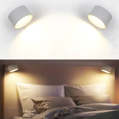 2PCS LED Sconces with Rechargeable Battery Operated USB Port