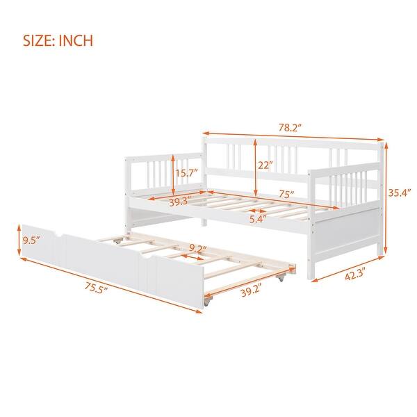 Twin Size Daybed Wood Bed with Twin Size Trundle Bed Bath & Beyond