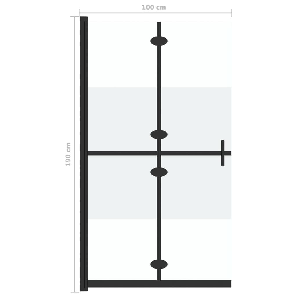 vidaXL Foldable Walk-in Shower Wall Transparent ESG Glass