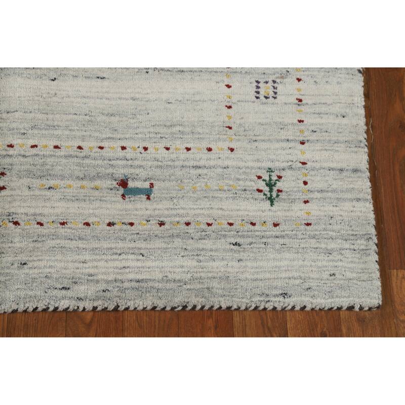 Little Animals Gabbeh Indian Rug Hand-Knotted Wool Carpet - 4'0" x 5'9"