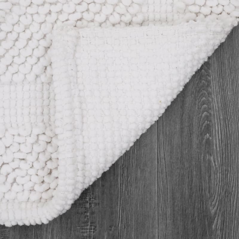 Sophie Border Ultra-plush Chenille Non-Slip Cotton Bath Mat (Set of 2)
