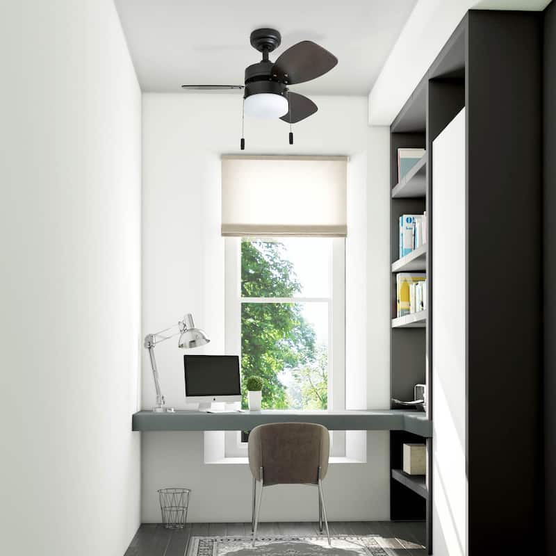 30" Honeywell Ocean Breeze Guilded Espresso Modern Indoor LED Ceiling Fan with Light, Pull Chain