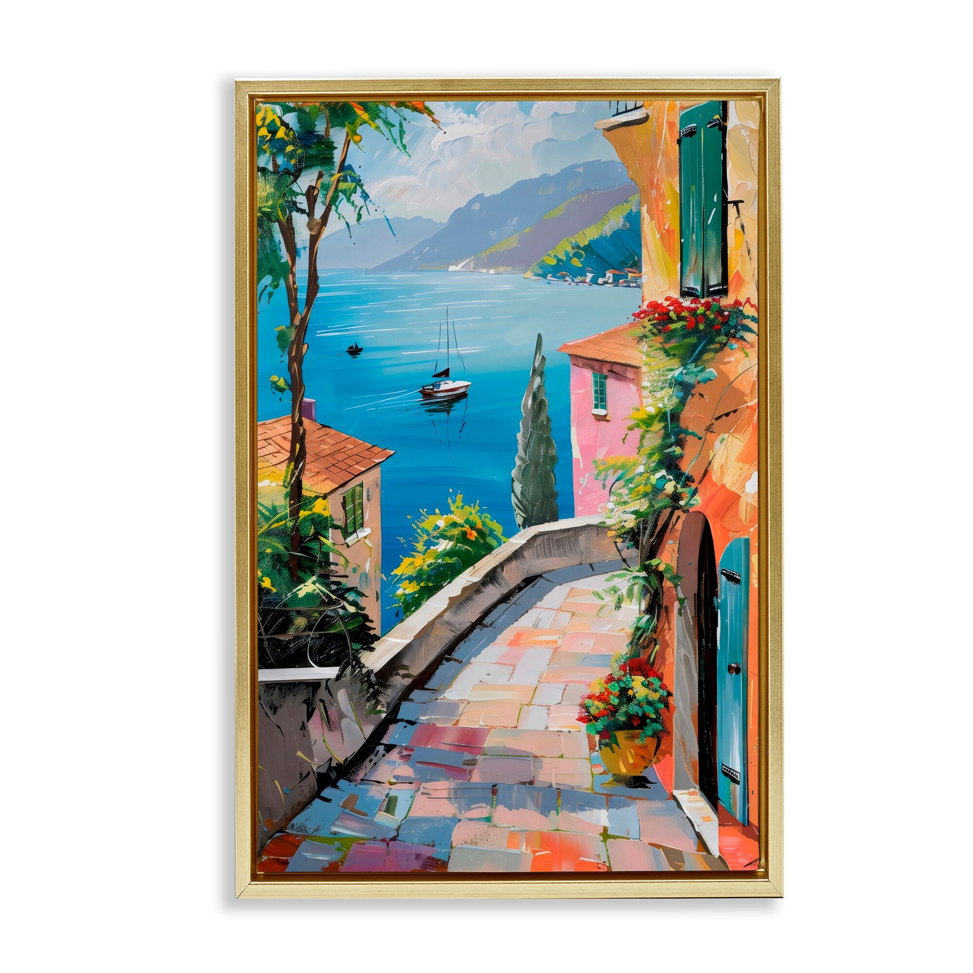 Stupell By The Sea Village Framed Floater Canvas Wall Art Design By Creative Studio