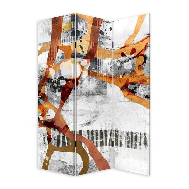 3 Panel Reversible Abstract Art Room Divider Screen