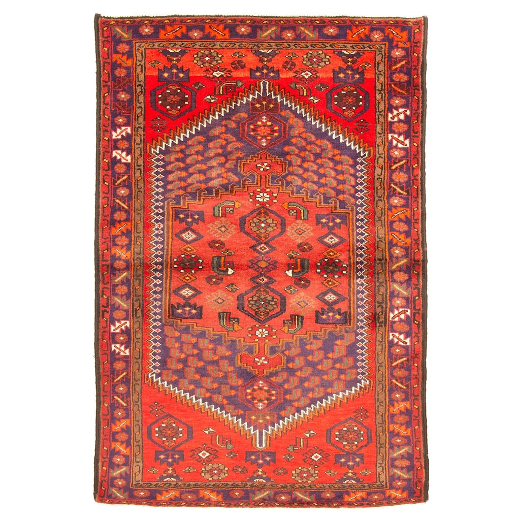 ECARPETGALLERY Hand-knotted Andelz Red Wool Rug - 4'2 x 6'3