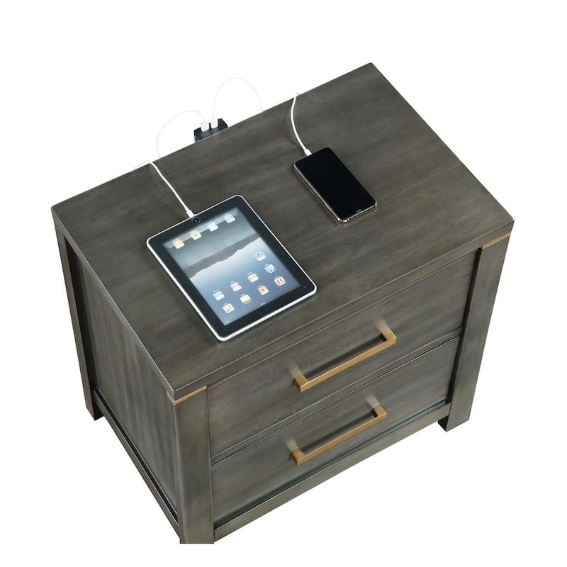 Herndon 2-drawer Grey Nightstand
