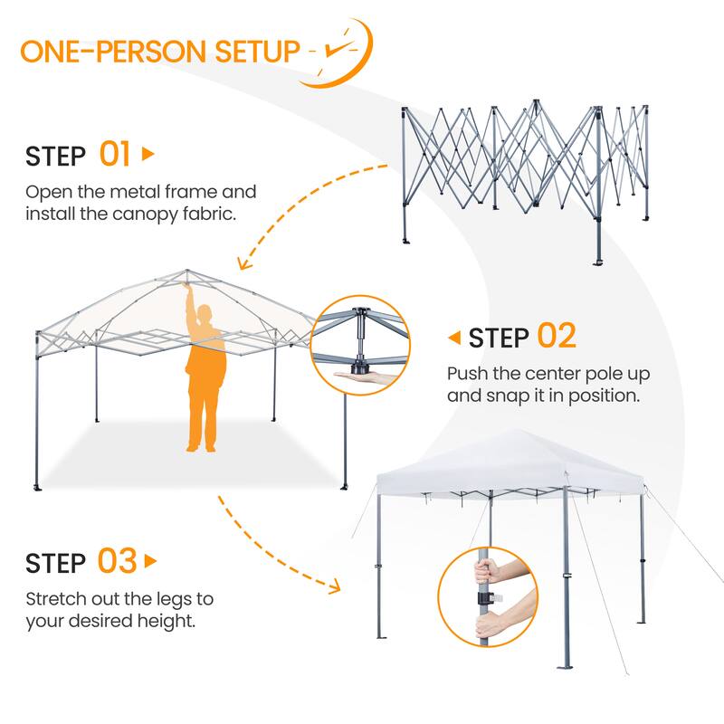 Yaheetech 12x12ft Pop-up Canopy with One-Push-To-Lock Setup Mechanism