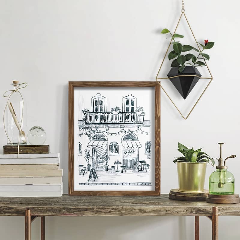 Italian Street Sketch II -Framed Print w/glass-Cherry Red