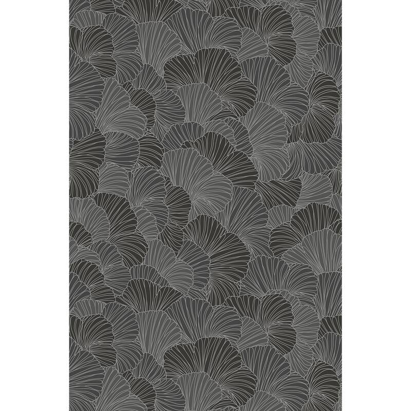REMIX Walls by Katie Hunt Petals Charcoal Grey Wall Mural