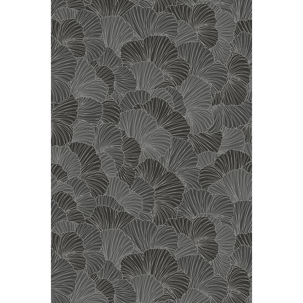 REMIX Walls by Katie Hunt Petals Charcoal Grey Wall Mural