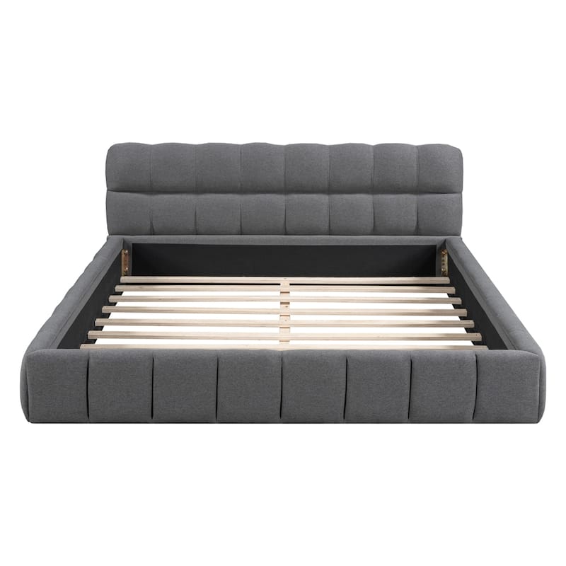 Upholstered Platform Bed with Thick Fabric,Grounded Bed/Solid Frame