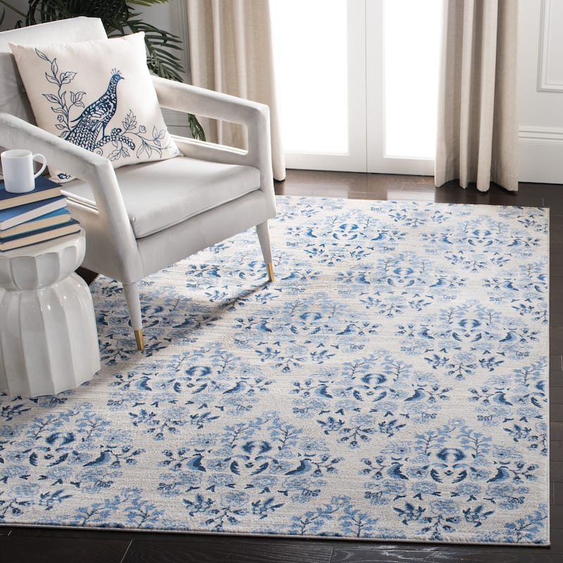 Martha Stewart by SAFAVIEH Valeriea Traditional Rug - 3' x 5' - Cream/Blue
