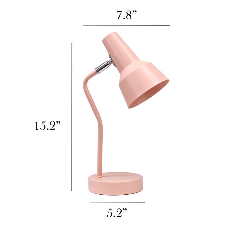 Gooseneck Desk Lamp with Cone Shade - 15.25" - Blush Pink
