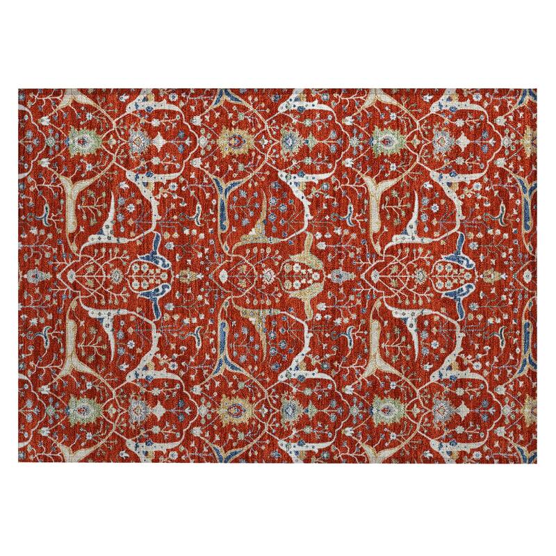 Machine Washable Indoor/ Outdoor Traditional Persian Chantille Rug