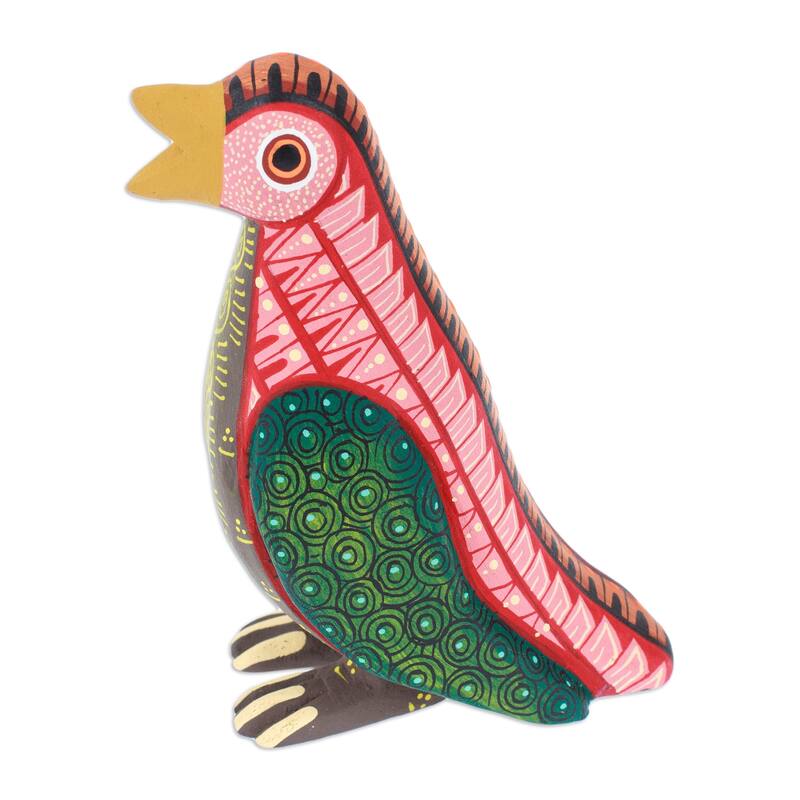 Novica Handmade Green Antarctica Wood Alebrije Sculpture