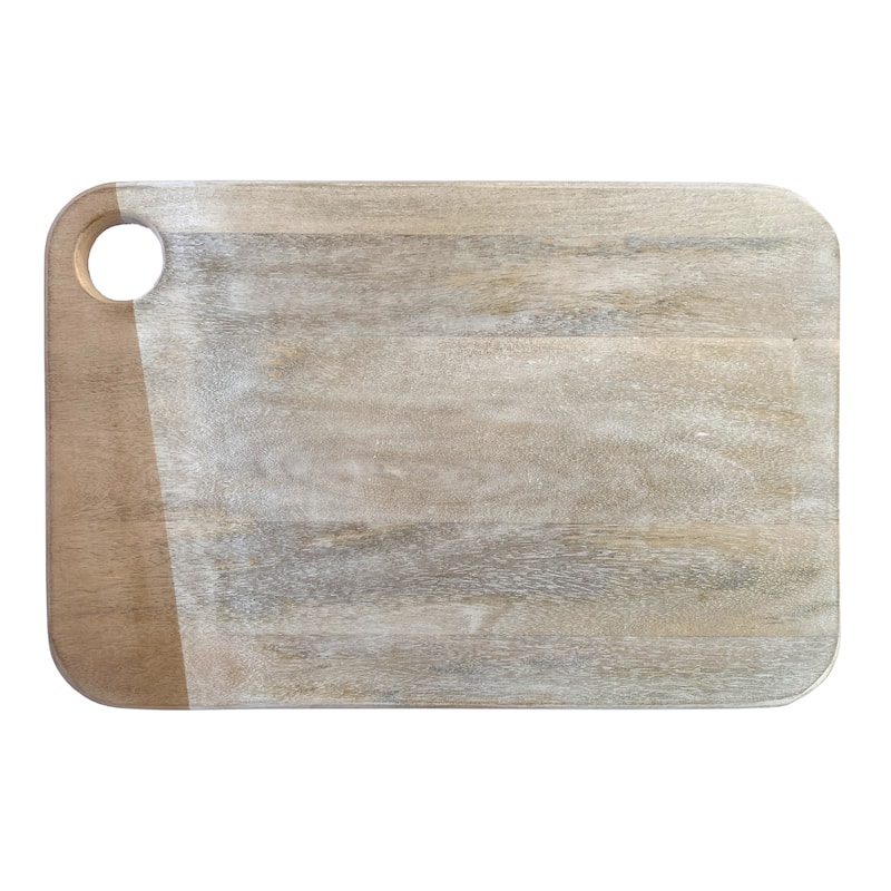 Mango Wood Cheese and Cutting Board with Handle - 14.8"L x 9.8"W x 0.6"H
