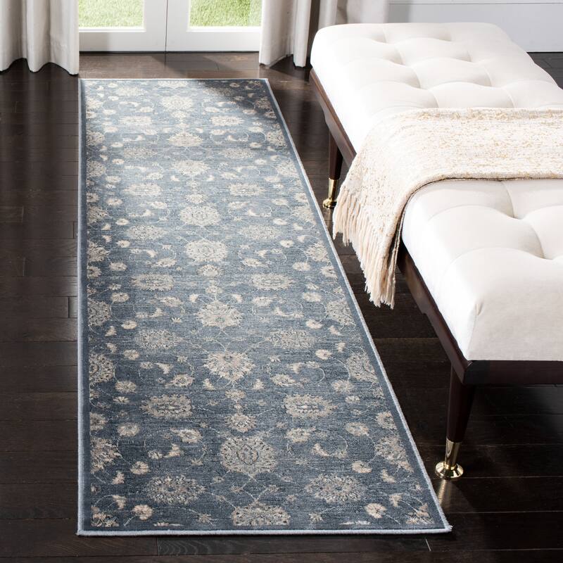 SAFAVIEH Vintage Jaimie Oriental Viscose Rug - 2'2" x 8' Runner - Blue/Beige - Runner