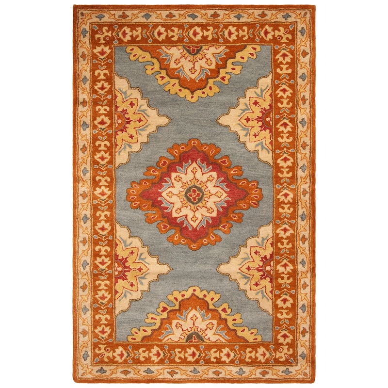 SAFAVIEH Handmade Heritage Surf Traditional Oriental Wool Rug