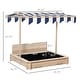 preview thumbnail 32 of 30, Outsunny Kids Sandbox with Cover, Outdoor Wooden Sandbox with Canopy - 41.75" x 41.75" x 47.75"