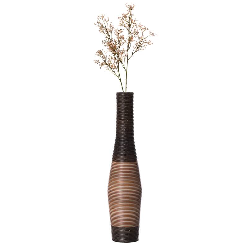Tall Decorative Unique Floor Vase, floor flower vase, PVC Floor Vase, Large Flower Holder, 41-Inch-Tall Vase - Brown